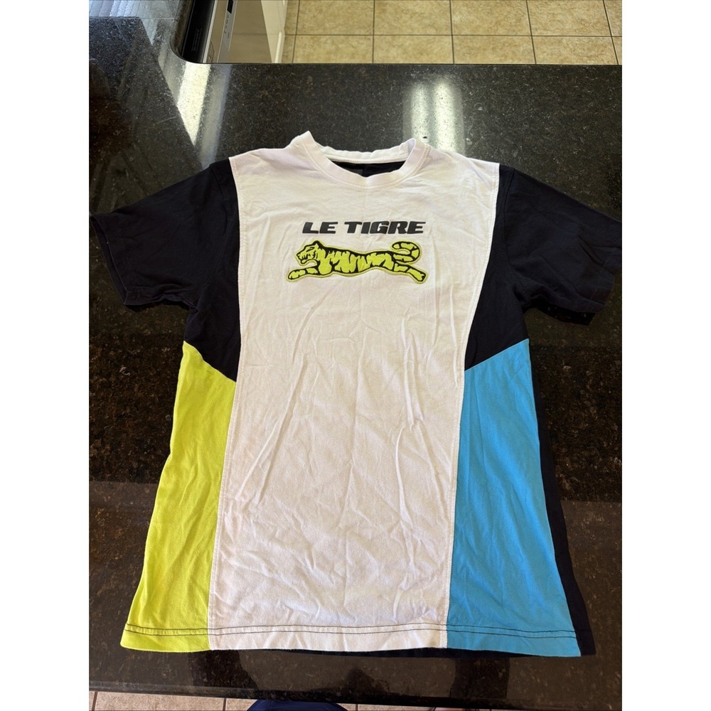 Le‎ Tigre Collection Colorblock Shirt Sz M Tshirt Neon Tee T-shirt